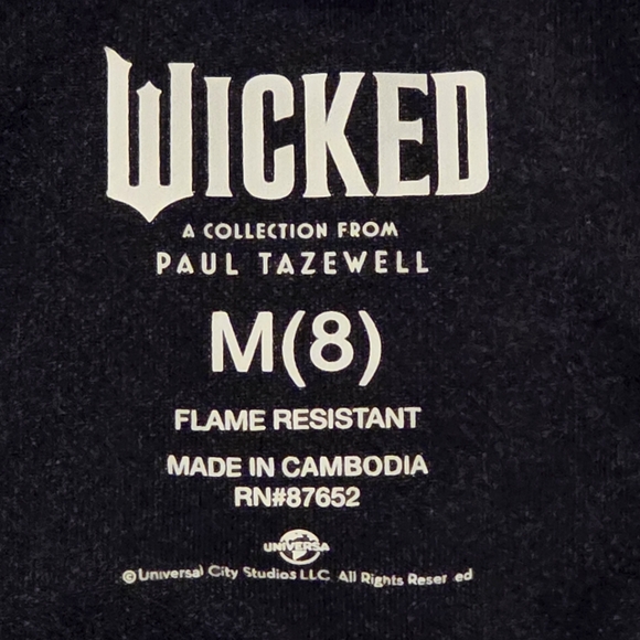 Wicked Elphaba Black Green Sleep Dress Size M/8 - Picture 3 of 4